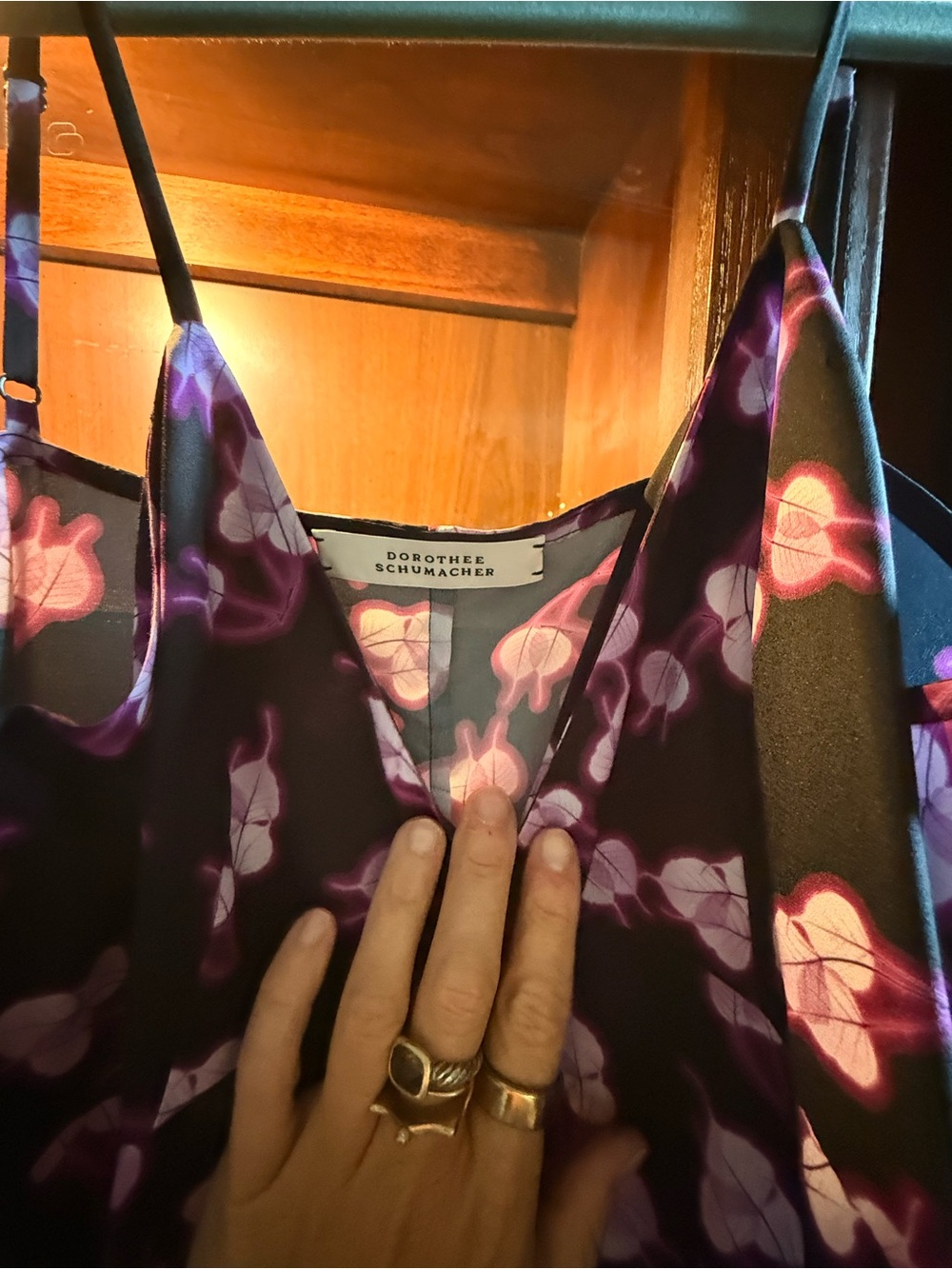Dorothee Schumacher Purple Floral Silk Slip